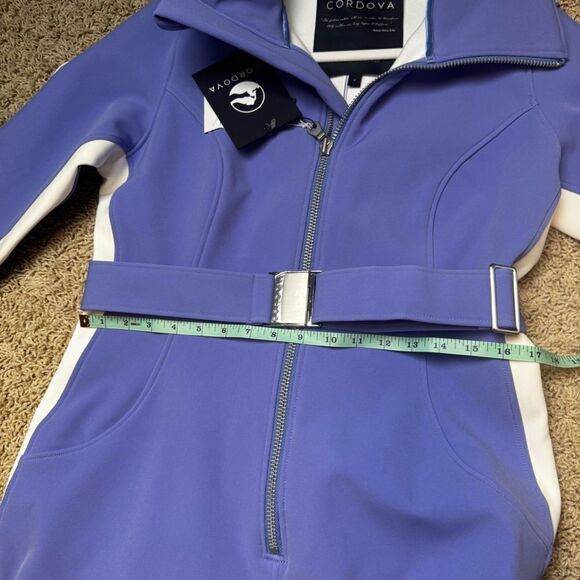 Cordova Waterproof Stretch Striped Ski Suit Myrtle Purple White NWT XL - Picture 7 of 10